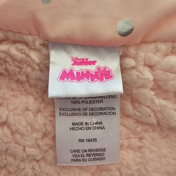 Disney Mickey Ears Coat, Pink with Bow Details, Toddler Girls 2T Faux Fur Lined - Picture 5 of 13